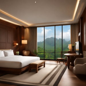 Modern Deluxe Room at MIRAYA Nature Luxury Resort with king-size bed, panoramic mountain views, and premium interiors near Pune.